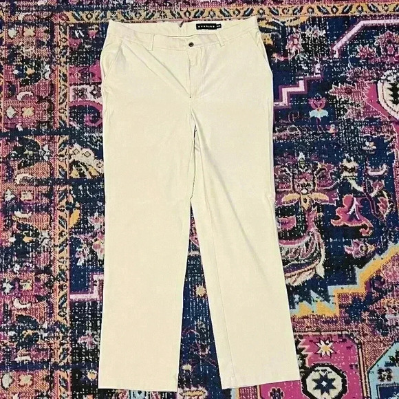 Dunning Performance Pants Mens 34x30 Beige Spandex Stretch Golf - Picture 1 of 2